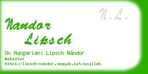 nandor lipsch business card